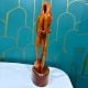 Handcrafted Wood Crane Bird Figurine